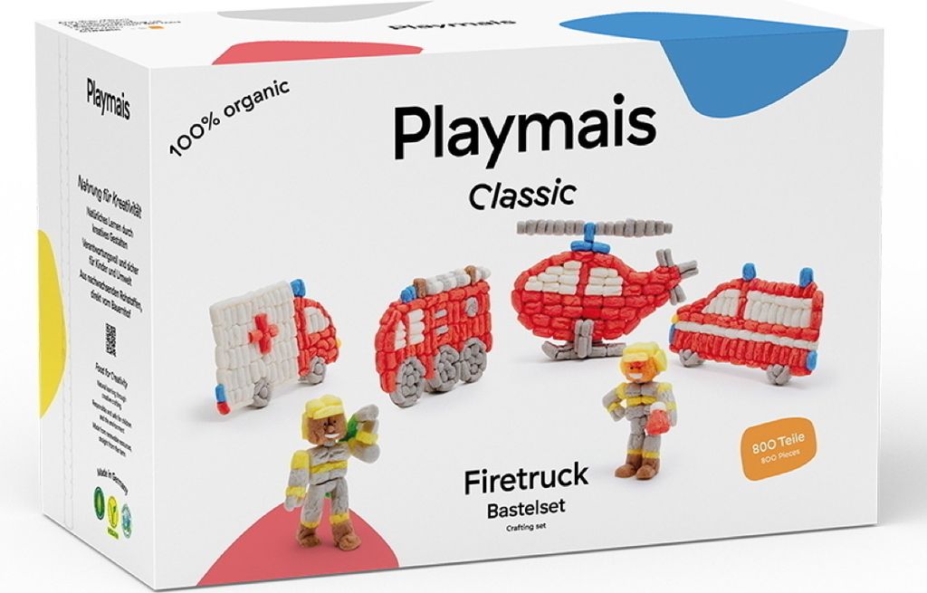PlayMais Bastel Kreativität Bastelset Classic 800 Firetruck Feuerwehr ab 3 Jahren 160960