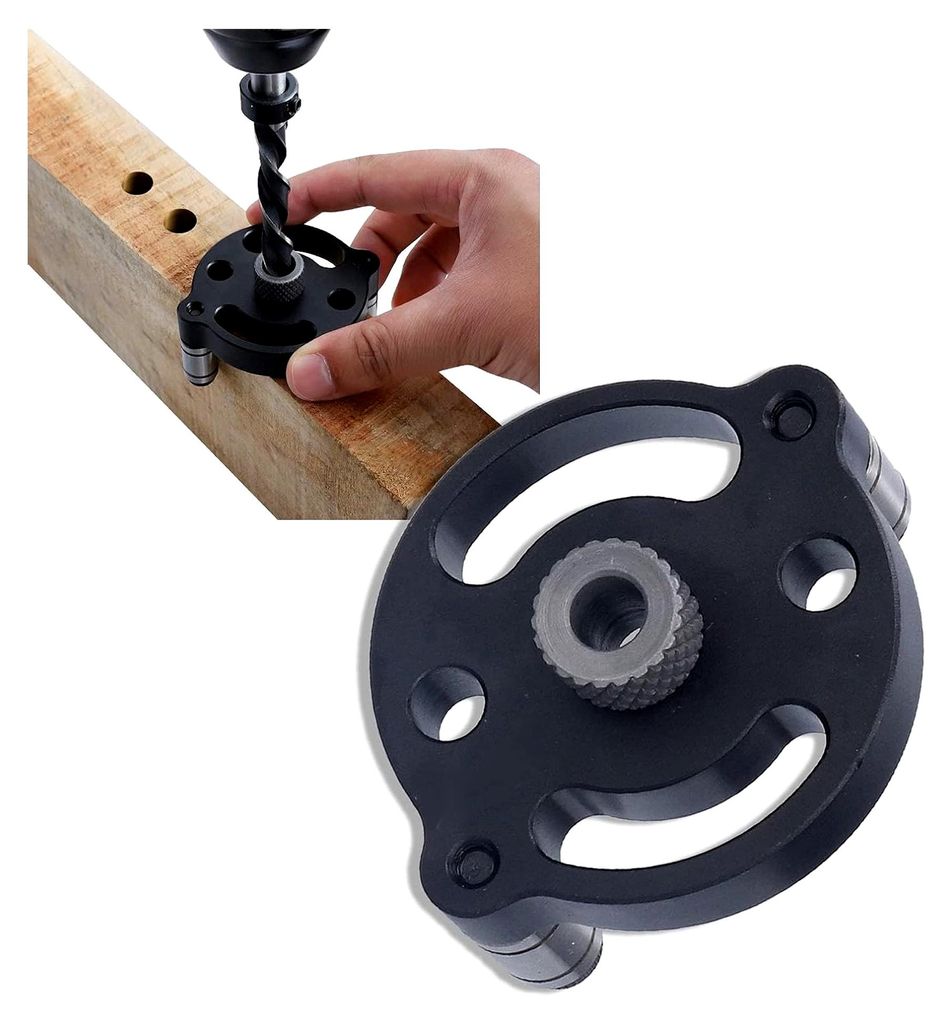 Senkrechte Bohrschablone, Bohrerführung mit Bohrbuchsen 3mm-10mm, Bohrhilfe für senkrechtes Bohren, Bohrloch-Locator für Holzbearbeitung, exakte...