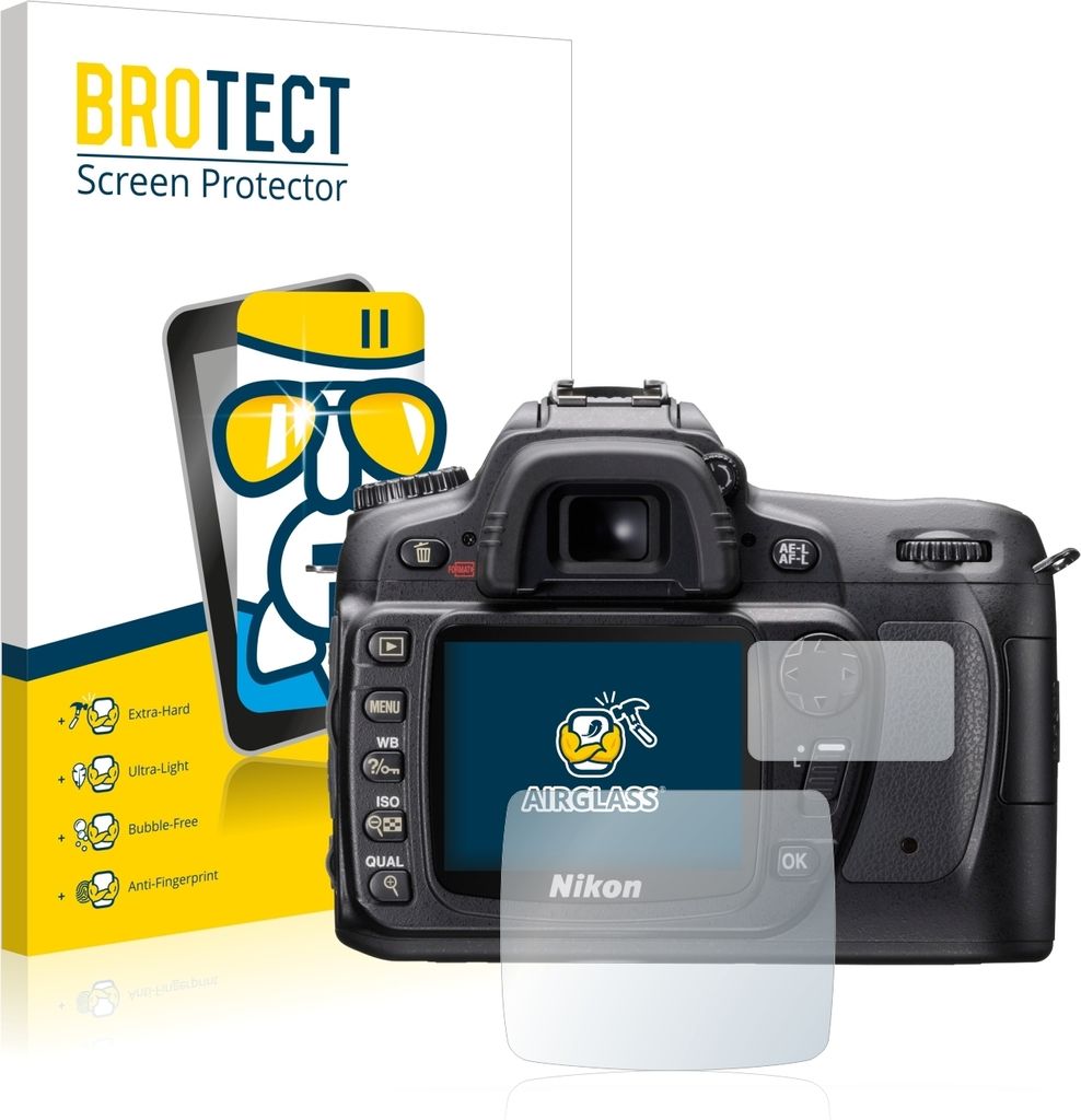 BROTECT Schutzglas für Nikon D80 Schutzfolie Panzer Folie Glas Display Schutz klar