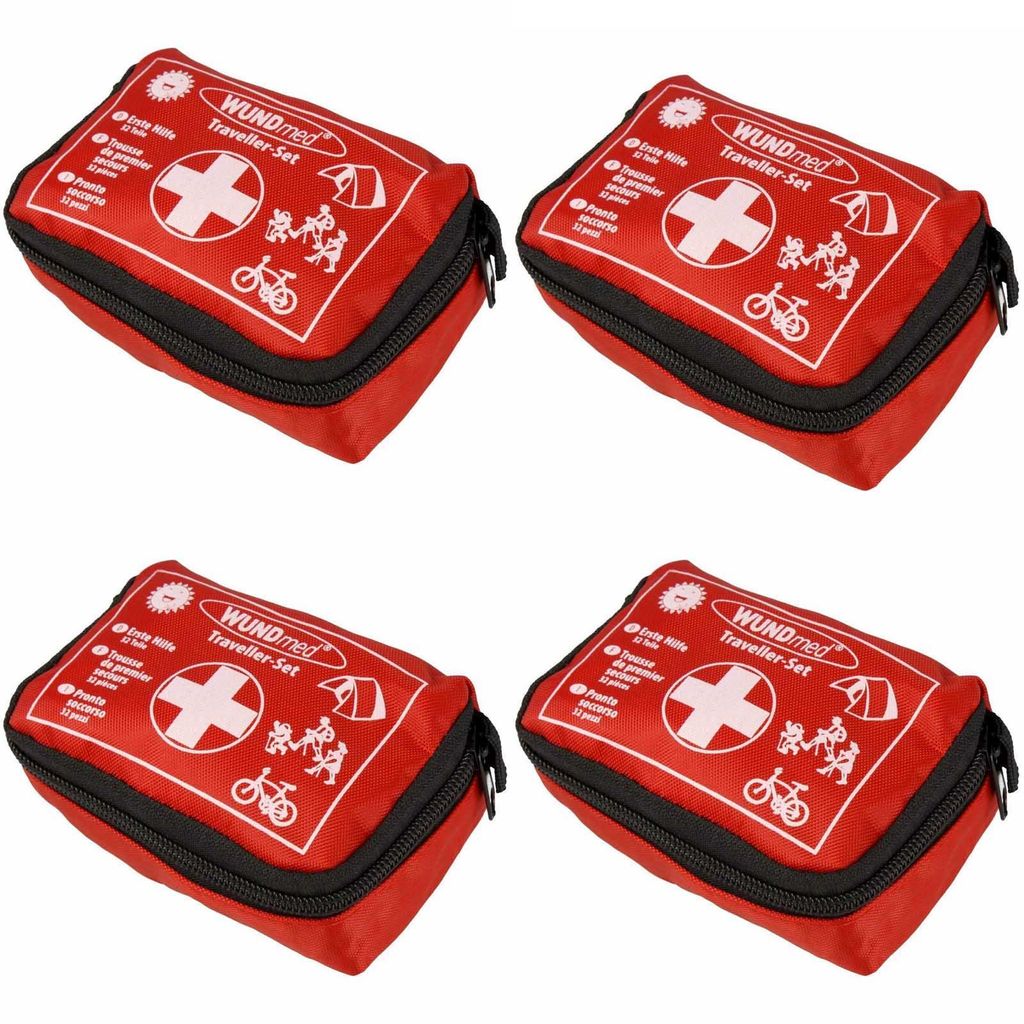 Wundmed 4x 32tlg. Erste hilfe Set 4x Traveller Set Outdoor Notfallset Verbandstasche Verbandsset