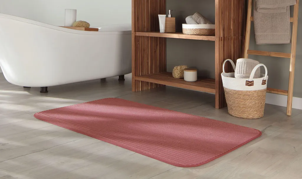 Tapis de bain GÖZZE BERLIN 100x60 cm - Vieux rose en coton absorbant