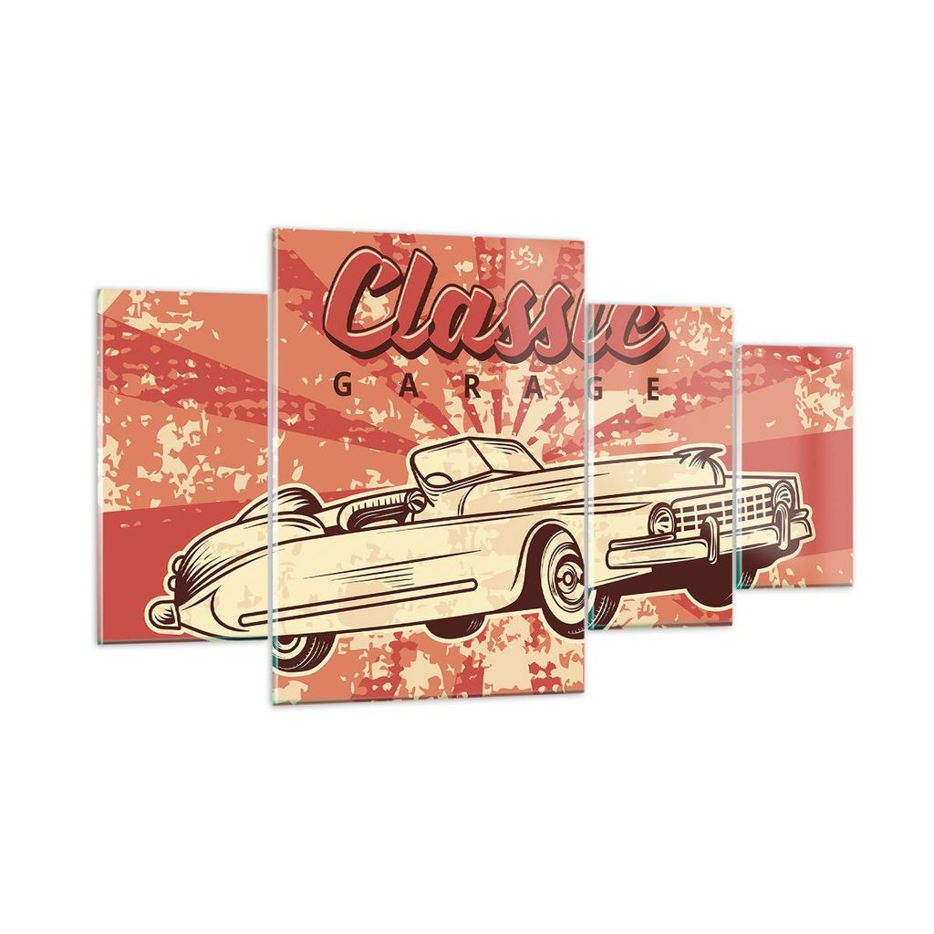 Bilder auf glas - Auto klassisch - 160x90cm - Glasbilder - Wandbilder - Kunstdruck - zum Aufhängen bereit - Wanddekoration aus Glas - Glas Bilder ...