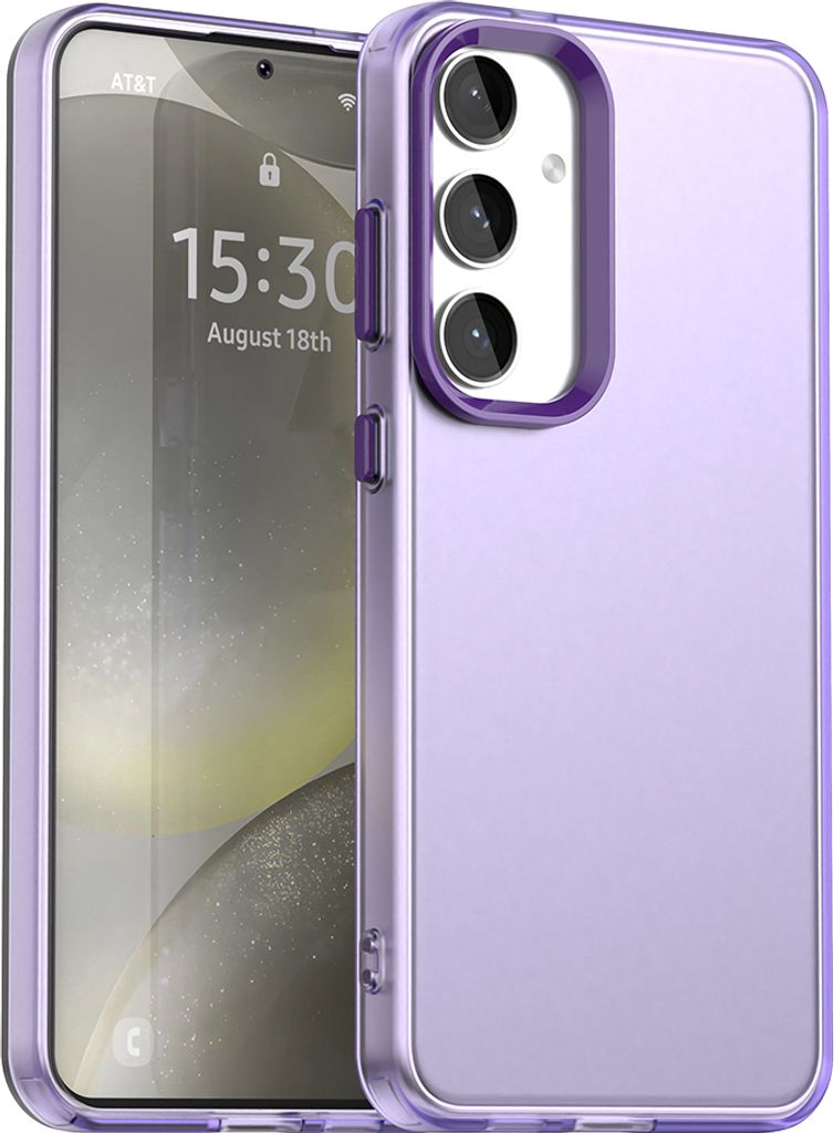 Handyhülle für Samsung Galaxy S24+ / S25+ Schlank Durchscheinend Matt Stoßfest Schutzhülle Lila