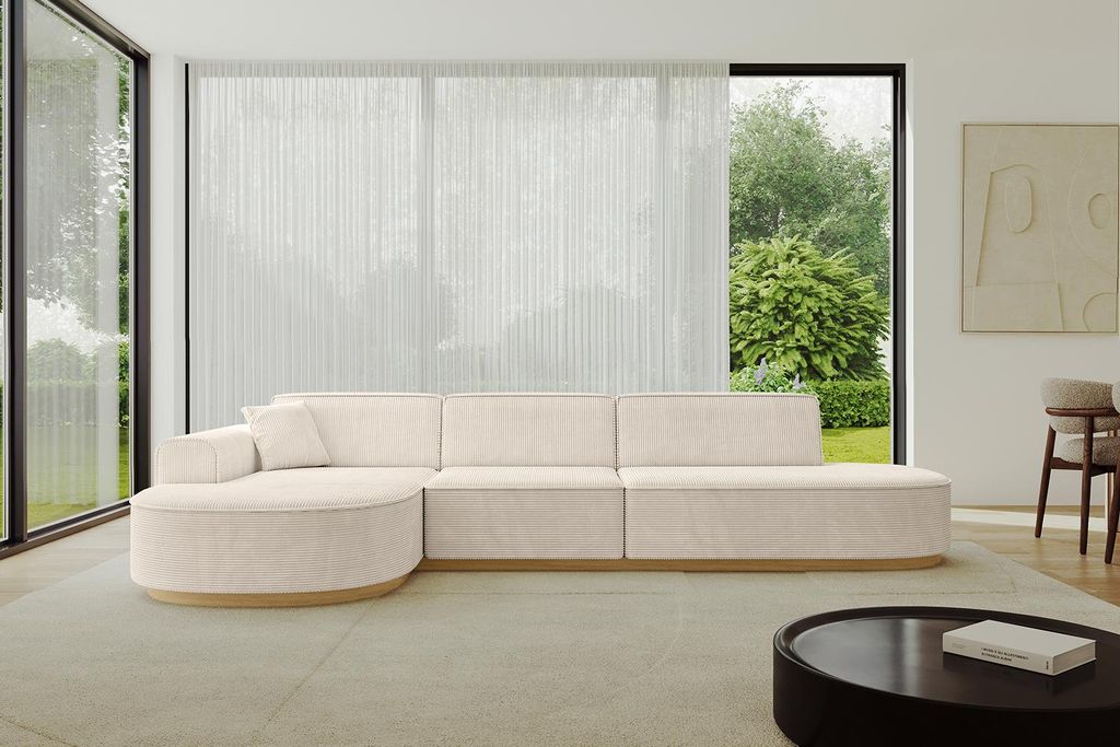 ALTDECOR Ecksofa in L-Form MARI-L2-v2 - 328x171x83 cm Beige - Corner Sofa Bett Eckcouch Couch Wohnlandschaft Cauchsofa