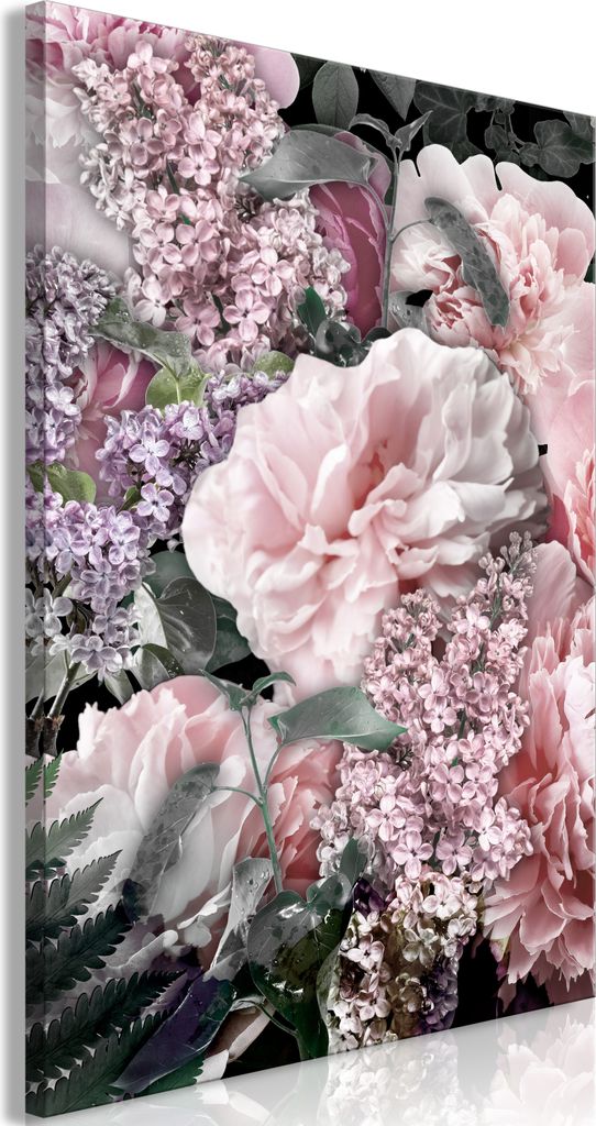 Italienischer Leinwand Leinwandbild - Among Flowers (1-part) - Blooming Plants in Nature's Colors 20x30 cm Blumen b-A-0516-b-a