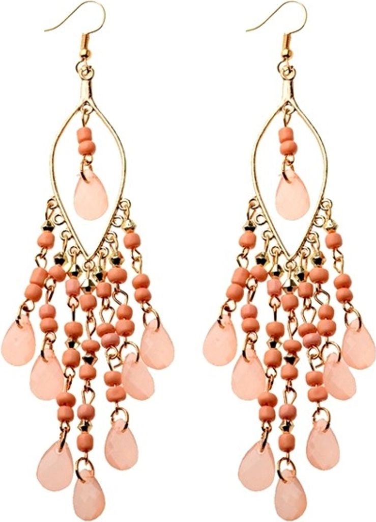 Orecchini Boho da donna con pendente orientale, bianco, Immagine del prodotto 