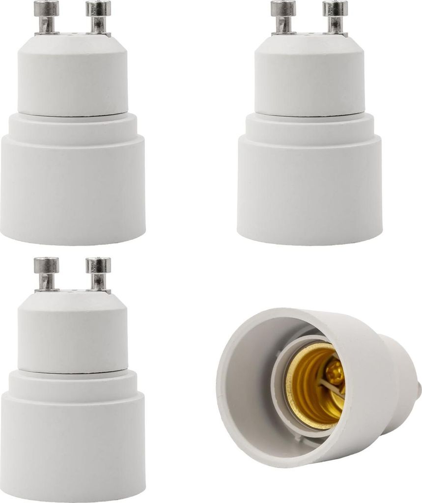 Intirilife E27 auf G9 Lampensockel Adapter in WEISS – 4x Lampenadapter zum Umformatieren von E27 auf G9 – 4er Set Konverter für Lampenfassung ...
