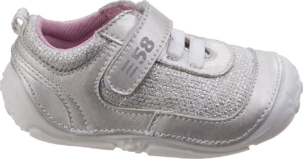 Hush Puppies Mädchen Leder-Lauflernschuhe Livvy mit Klettverschluss FS5476 (18,5 EU) (Silber)