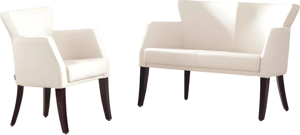 Sofagarnitur Design Sofa 2-Sitzer Sessel Polster Luxus Büromöbel Leder 1 Sitzer