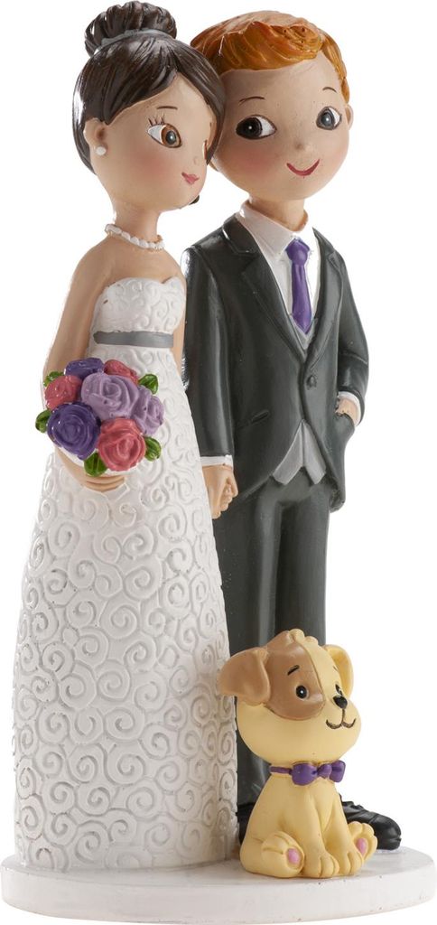Svatební figurka na dort s pejskem 16cm Obrázek produktu 