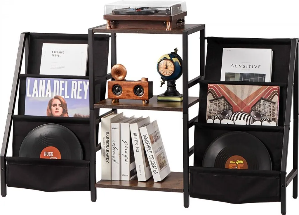 Support platine stable avec châssis métallique et stockage 280 vinyles