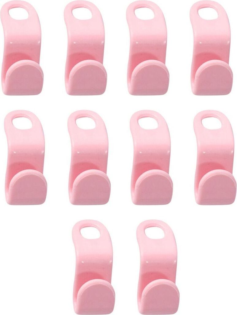 30 Stück Kleiderbügel Verbindungshaken Schrankclip Platz sparender Haken Kunststoff Rosa