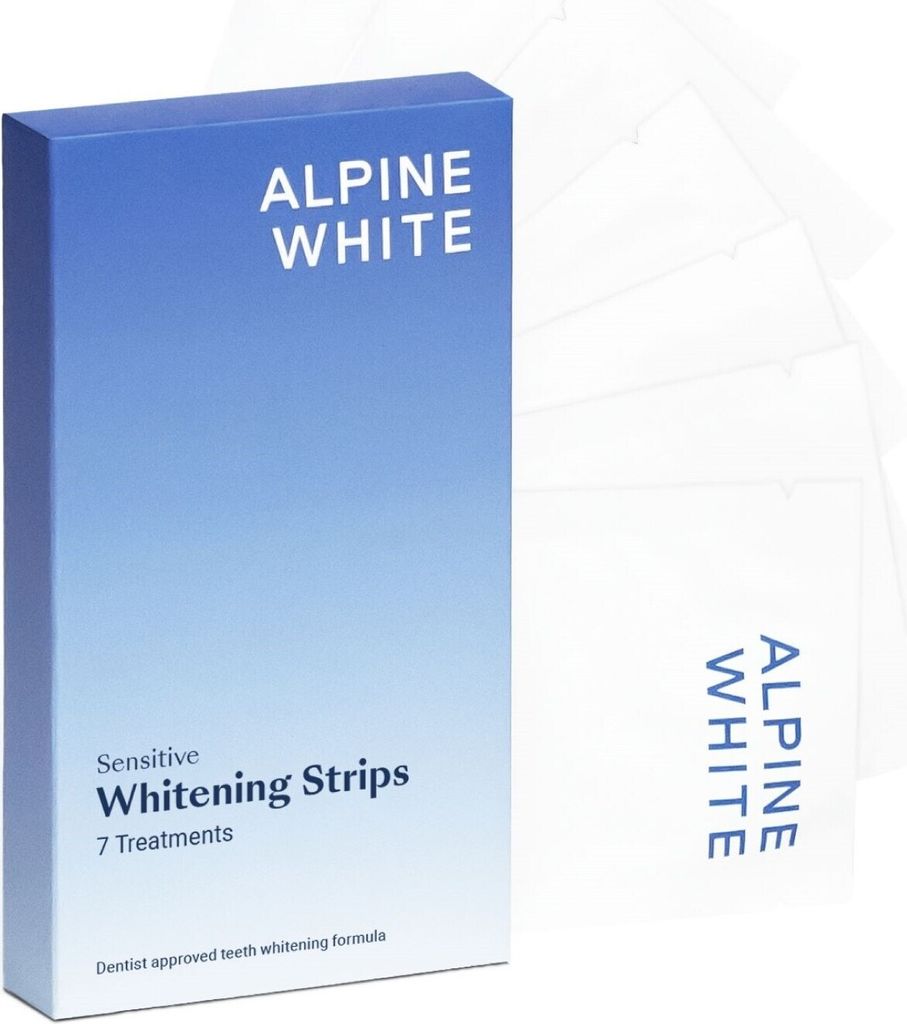 ALPINE WHITE Zahnaufhellungsstreifen ALPINE WHITE Whitening Strips Sensitive für sichtbar weißere Zähne in nur 3 Tagen Blau One Size