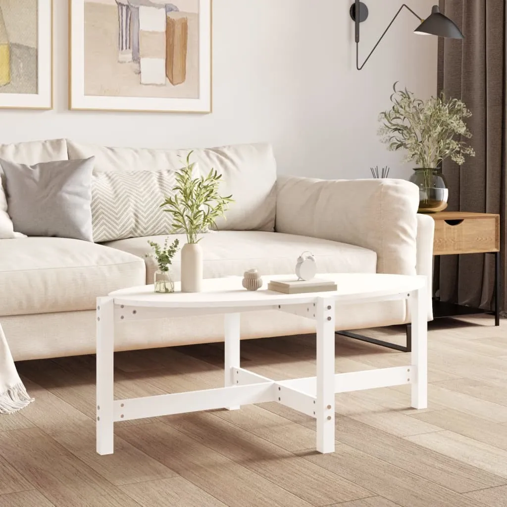 Tavolino da Salotto Bianco 118cm | Maison Exclusive Pino Massiccio