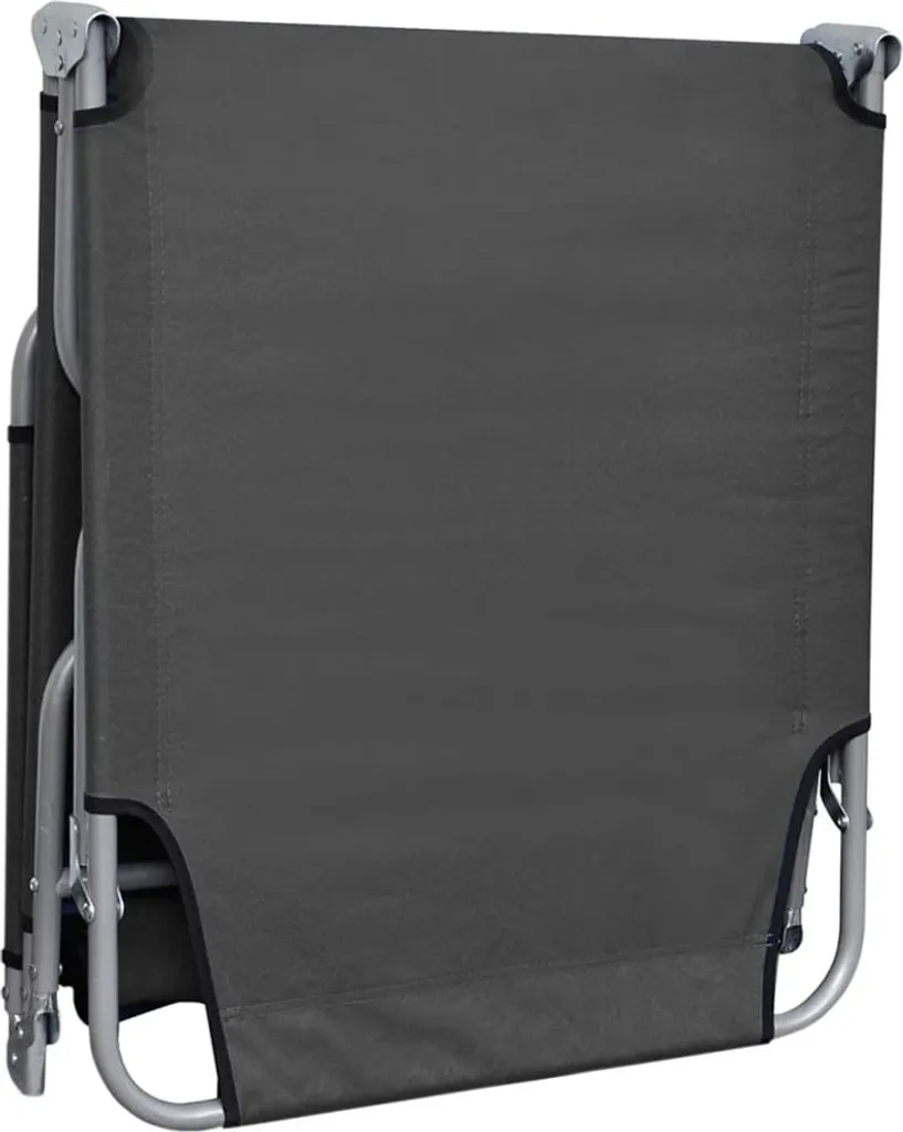 Bain de soleil pliable gris dossier réglable - Transat robuste et léger - 3