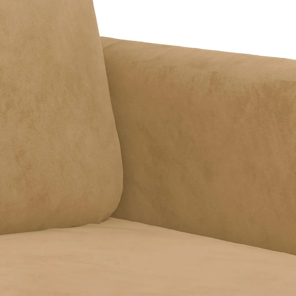 vidaXL Poltrona marrone 60 cm in velluto - 6
