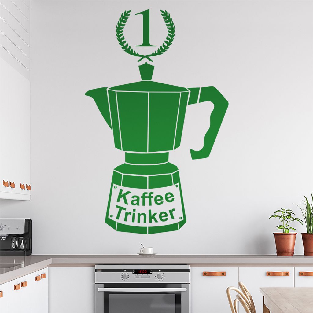 Kaffeetrinker 1. Platz Wandtattoo in 6 Größen - Wandaufkleber Wall Sticker - Dekoration, Küche, Wohnzimmer, Schlafzimmer, Badezimmer