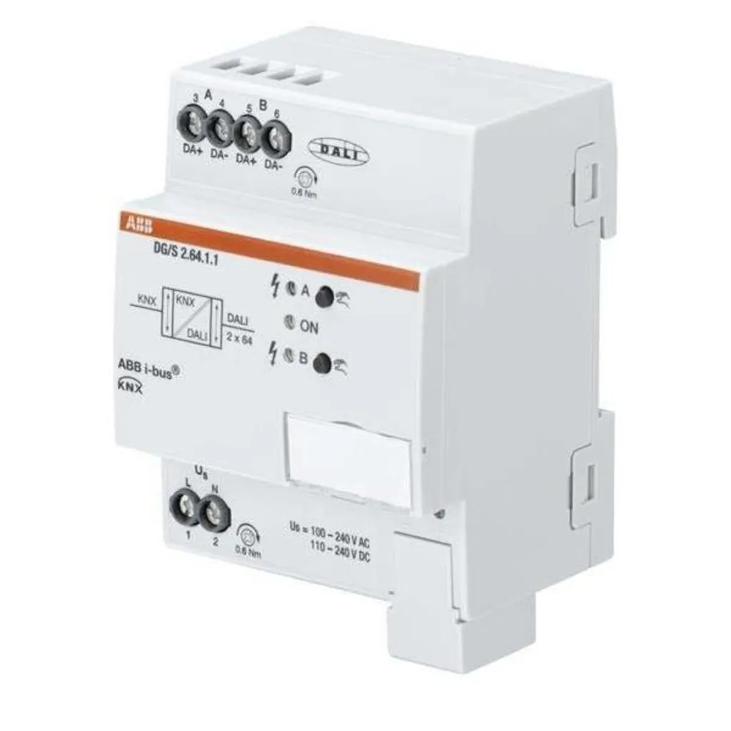 Passerelle DALI KNX 2 canaux DG/S2.64.1.1 pour gestion GTB et domotique
