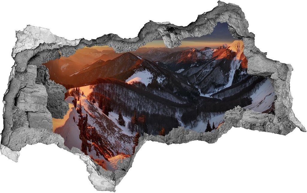 Selbstklebender Loch-3D-Aufkleber 95x73 cm Winterferien Produktbild 