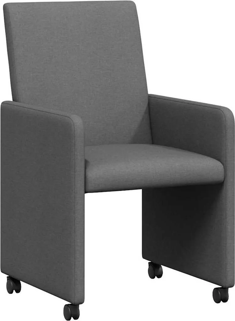 Chaises de salle à manger pour repas de famille gris foncé en tissu