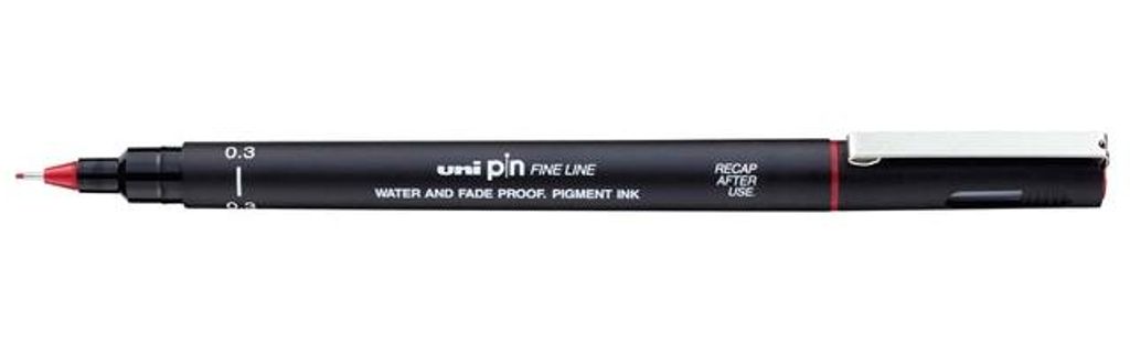 Uni-Ball - Fineliner Pin 0,3mm rot | 12 Stück