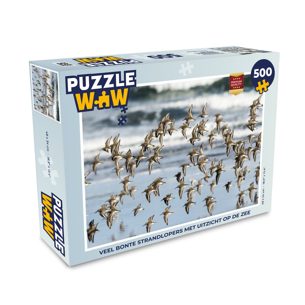 MuchoWow Puzzle 500 Teile Viele Alpenschneehühner mit Blick auf das Meer - 500 Teile - Kinder - Selberbauen - Puzzlespiele