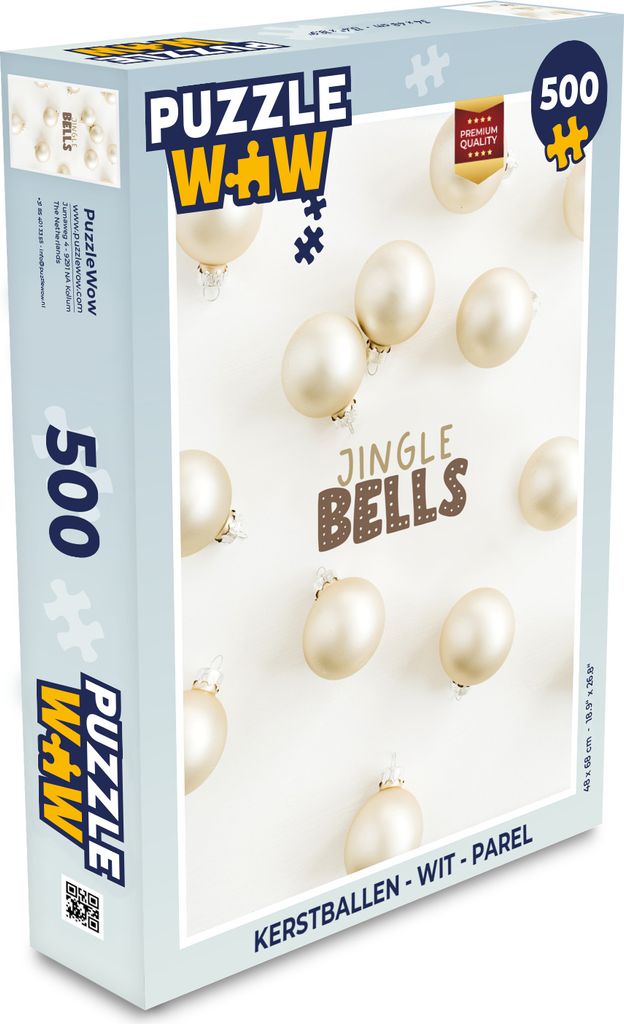 MuchoWow Puzzle 500 Teile Weihnachtskugeln - Weiß - Perle - Denken - Spiel - Toy