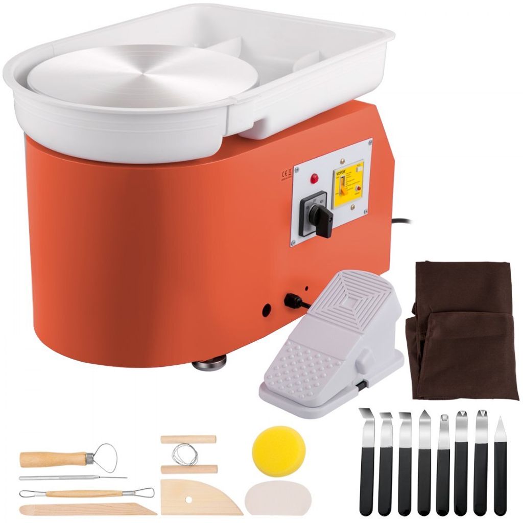 350 W 220 V Keramik Rad Maschine Töpferscheibe, Elektrische Drehscheibe 60 dB, Töpferscheibe Maschine, Max. 300 U/min, Plattenteller 28 cm, Alumi...