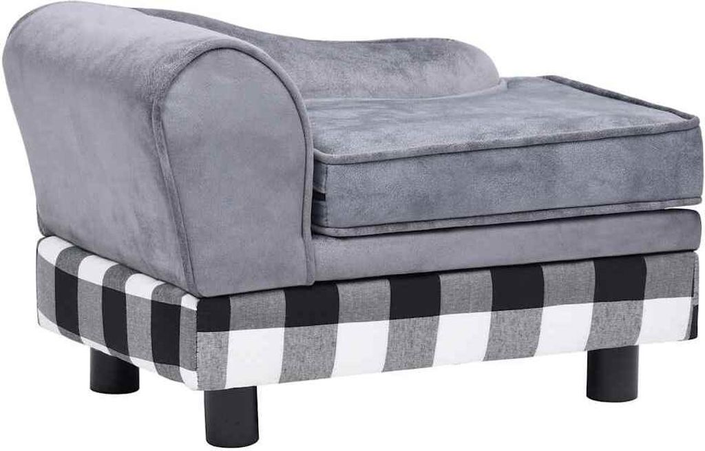 vidaXL Pohovka pre psov šedá 57x34x36 cm Plyš Obrázok produktu 