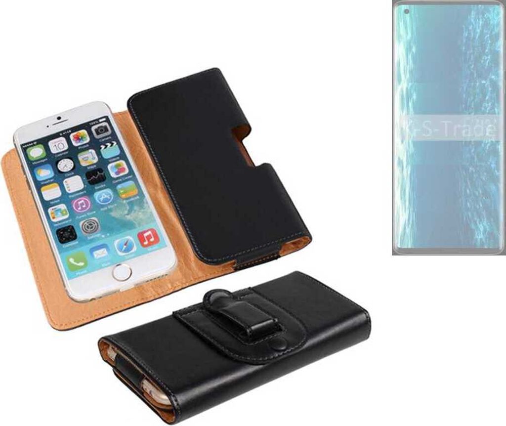 K-S-Trade Schützhülle Handyhülle kompatibel mit Motorola Edge Holster Gürtel Tasche Schutzhülle Handy-Tasche Smartphone Case Seitentasche schwarz