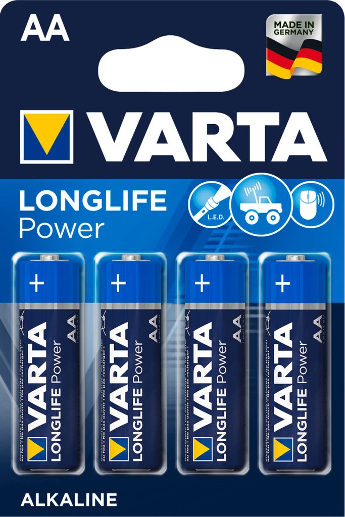 04914110412 VARTA Longlife Power 1,5V 7,8Ah Alkaline Batterie 2 Stück 