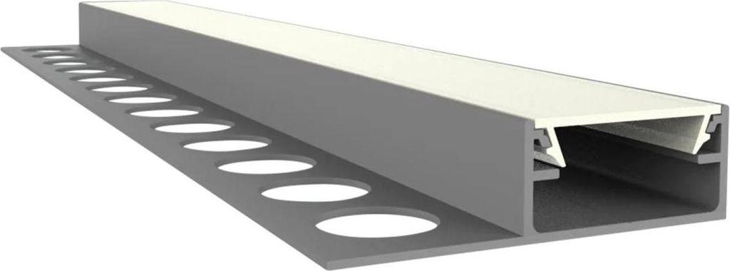 LED Fliesen-Abschlussprofil 2m EXO-F1H_16 (16 mm) – Flächenbündiges Fliesenprofil für LED-Strips