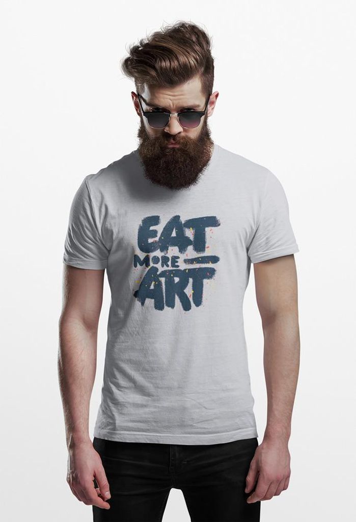D&B Uni Polo ST00073 Eat More Art Grau-Größe 4XL