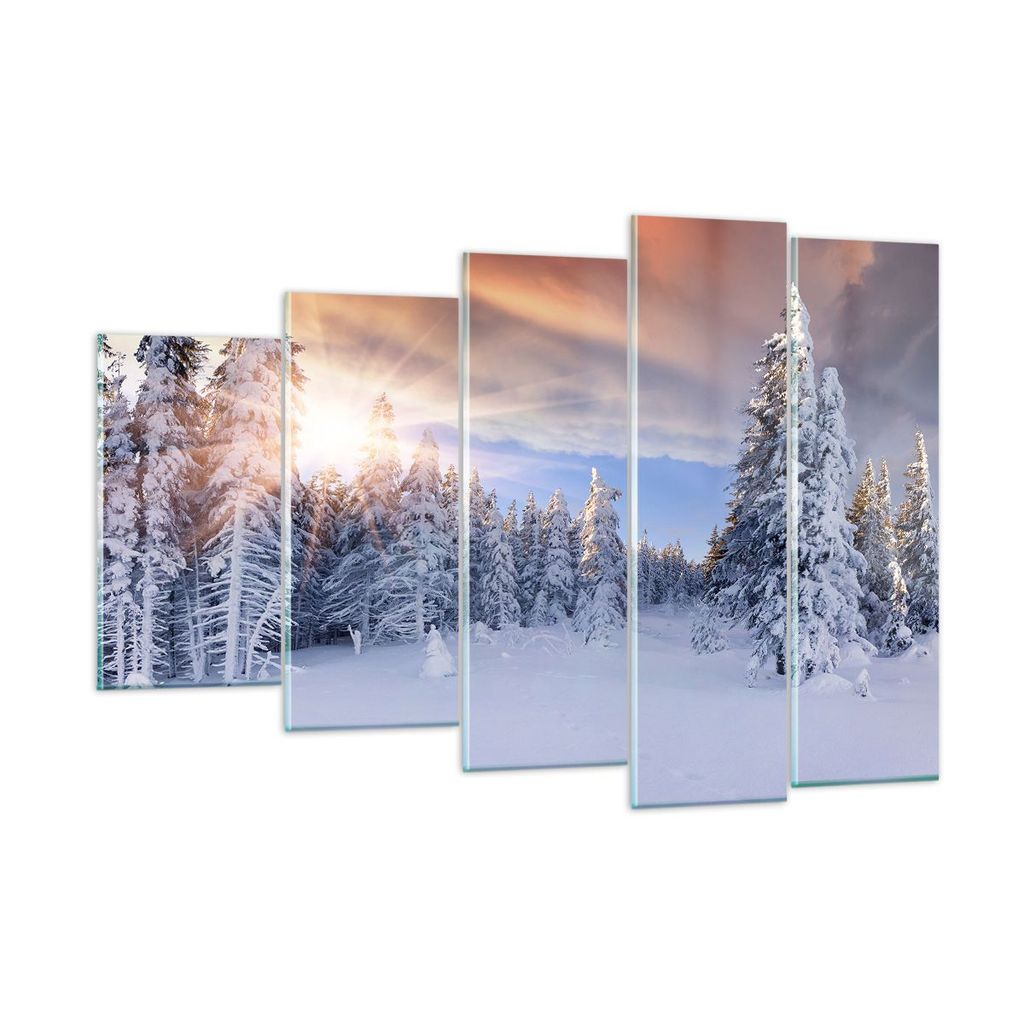 Bilder auf glas - Abenteuer alpen winter schnee - 150x100cm - Glasbilder - Wandbilder - Kunstdruck - zum Aufhängen bereit - Wanddekoration aus Gla...
