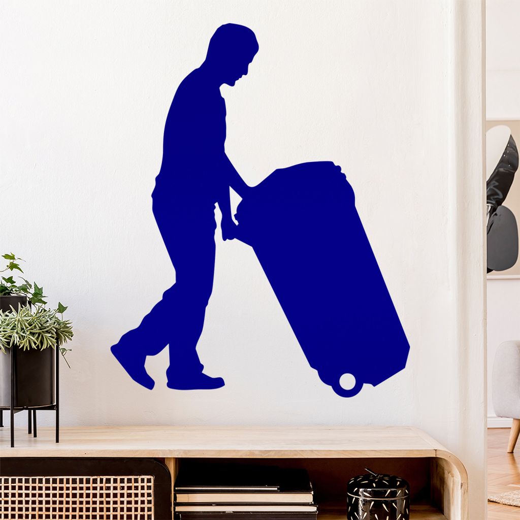 Müllmann Tonne Figur Wandtattoo Wandaufkleber Wall Sticker - Dekoration, Küche, Wohnzimmer, Schlafzimmer, Badezimmer