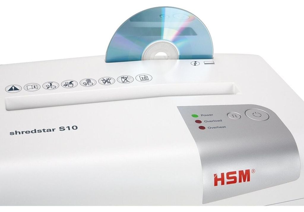 HSM Aktenvernichter Shredstar S10 1042121 Streifen 6mm weiß Produktbild 