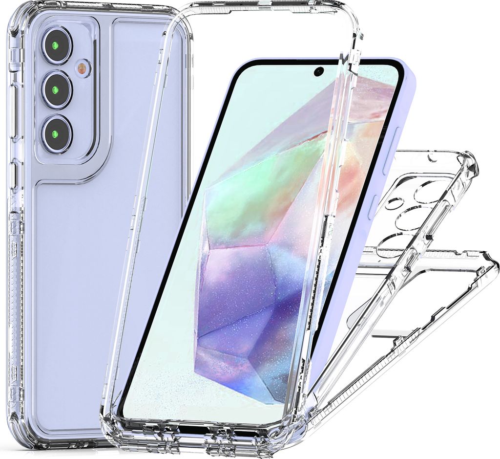 Transparente Handyhülle für Samsung Galaxy A55 Stoßfeste TPU und PC Hybrid Klar Hülle