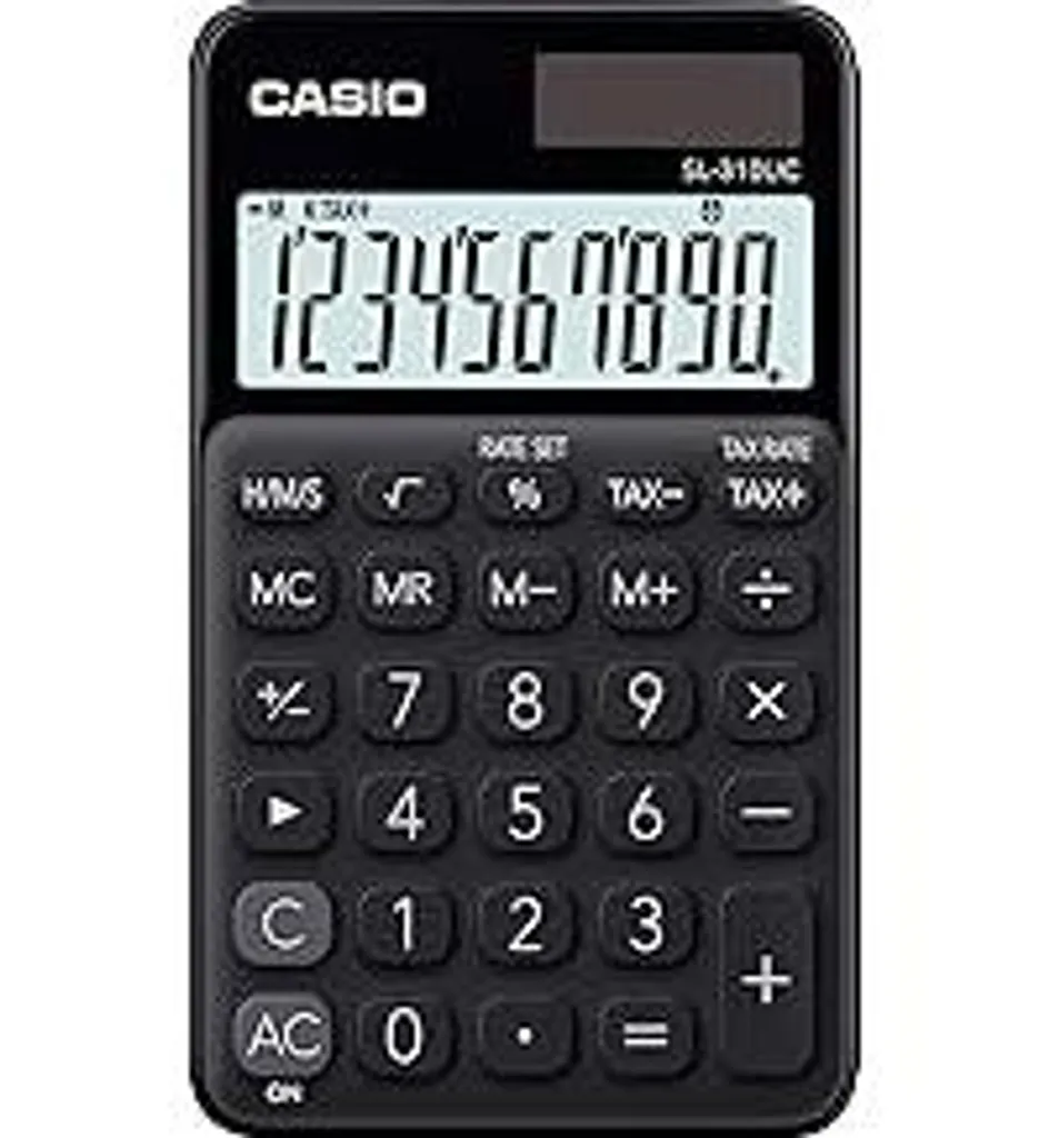 Casio SL-310UC-BK Black | Calcolatrice Tasca 10 Digit Design Slim