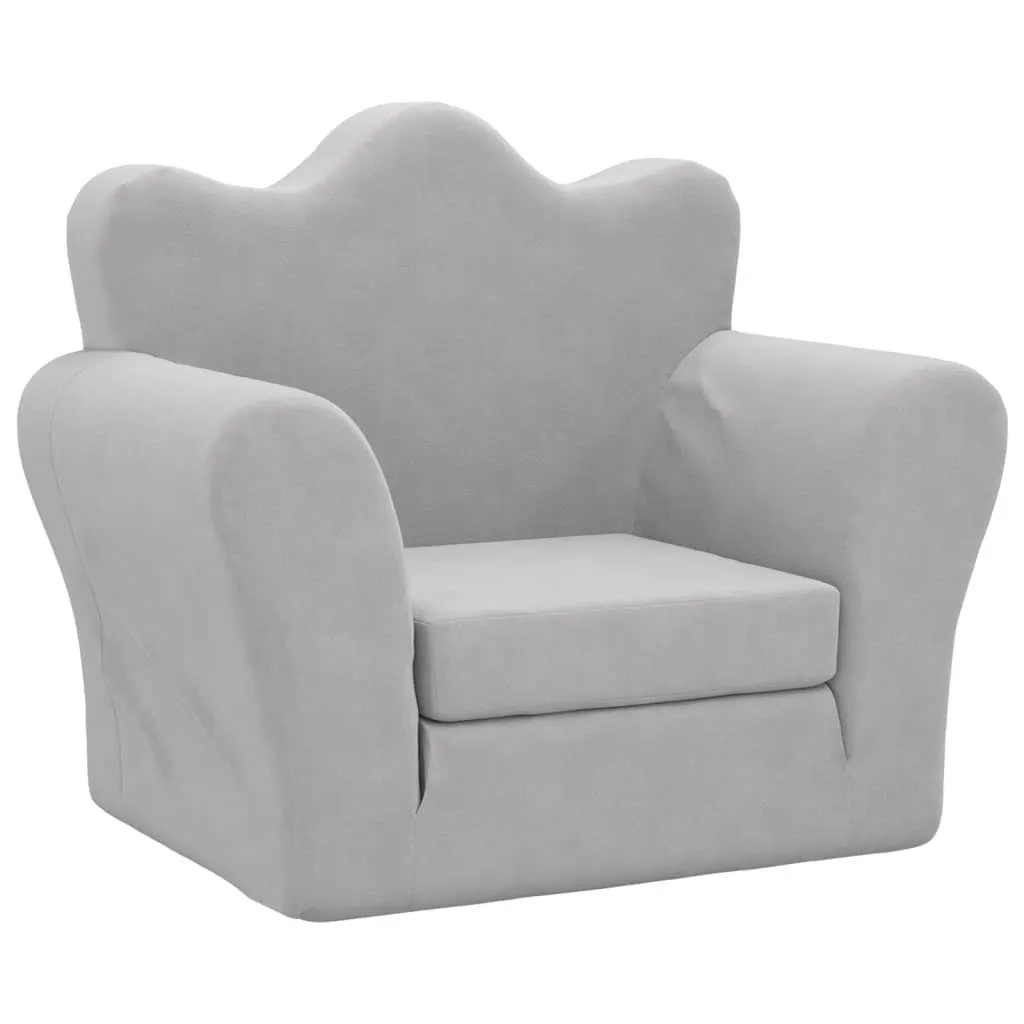 SYFAX™ Divano Letto Bambini Alta Densità - Grigio Peluche Sfoderabile