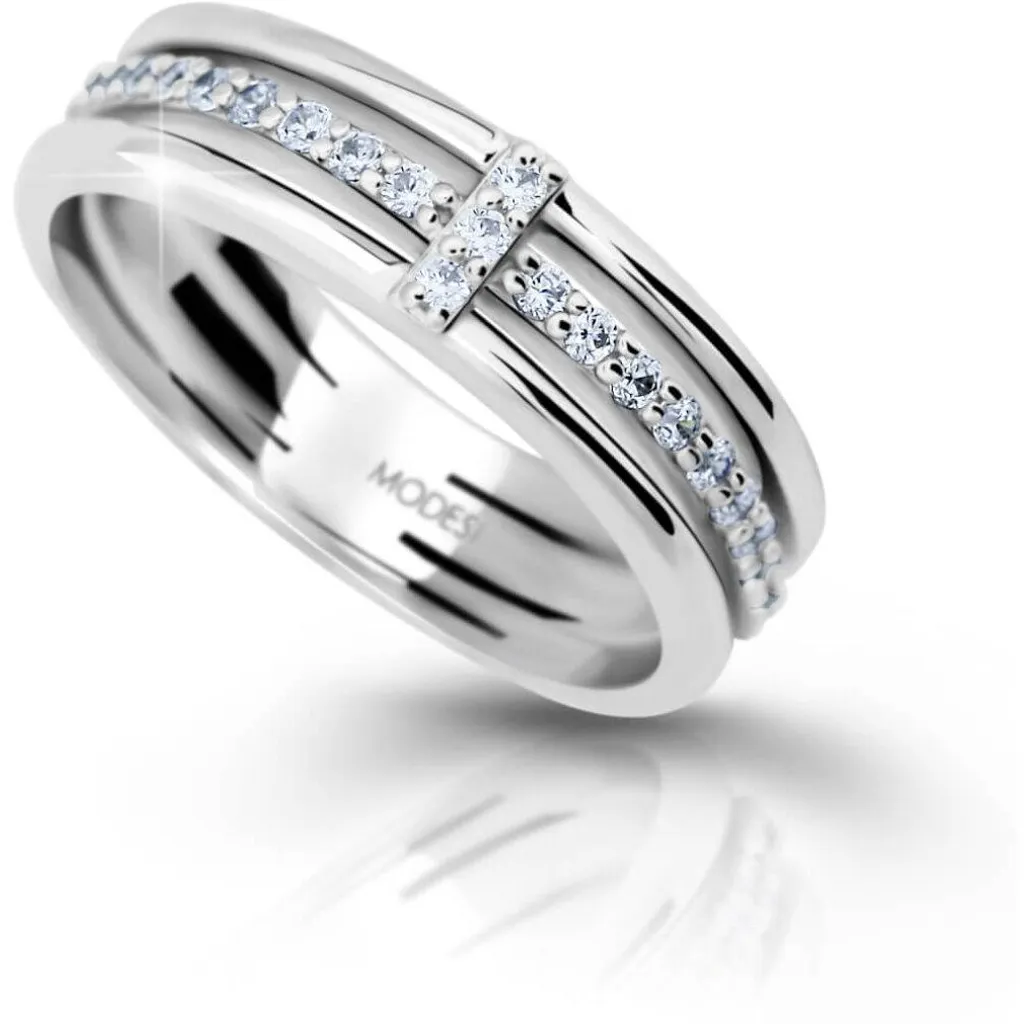 Bague en argent et zircone cubique M11085 - Taille 58 mm luxe discret