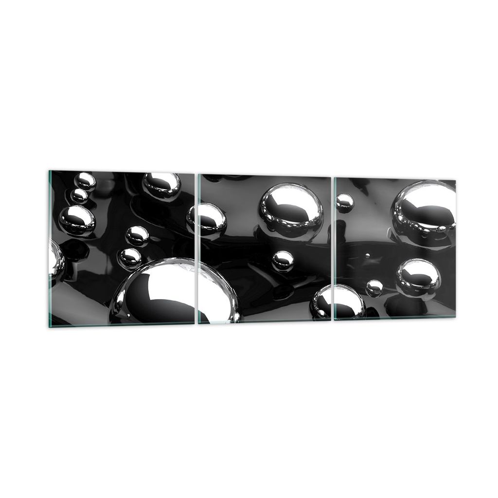 Bilder auf glas - Chrom Metall Reflexion - 120x40cm - Glasbilder - Wandbilder - Kunstdruck - zum Aufhängen bereit - Wanddekoration aus Glas - Glas...