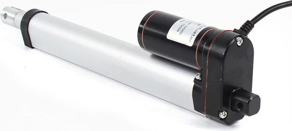 Elektrischer Linearantrieb - Gleichstrommotor - Montagehalterungen enthalten - Robuste Bauweise - Hohe Leistung - Sicherheitsfunktionen - Silber