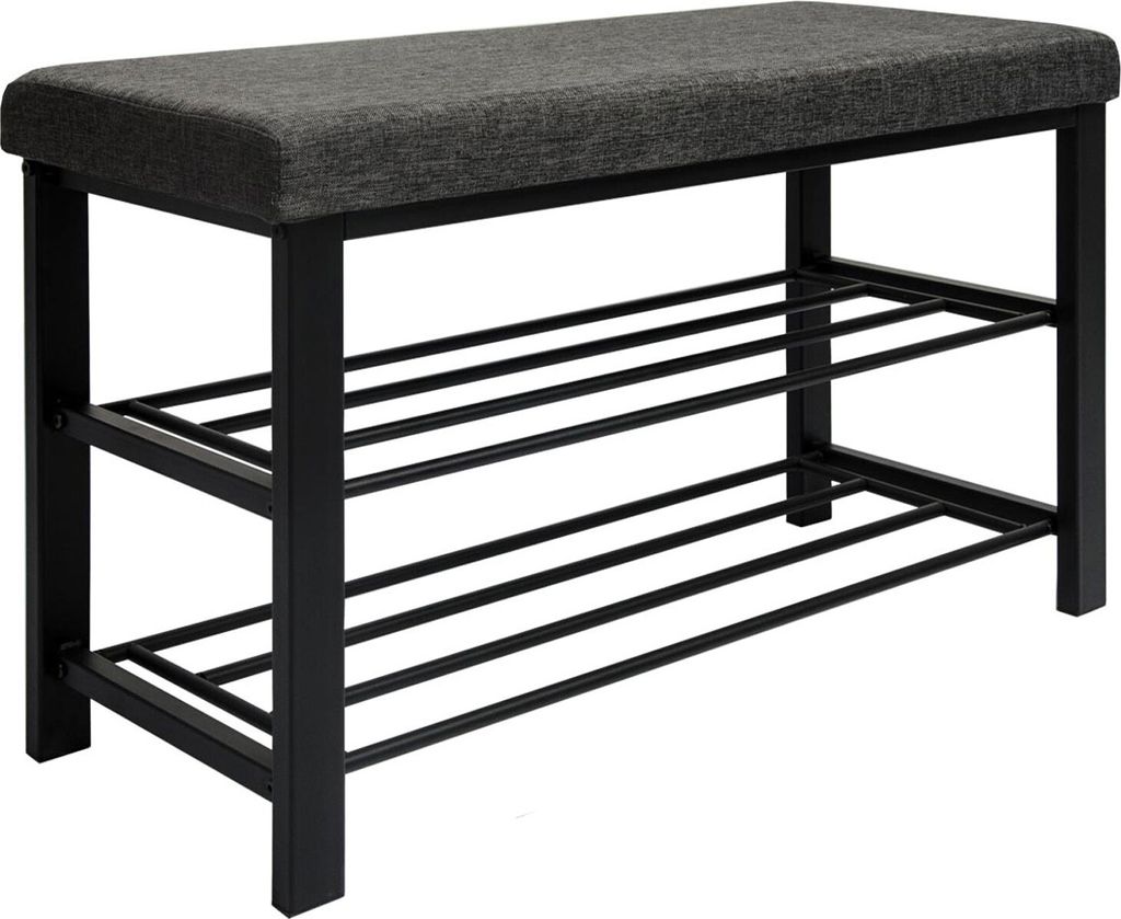 Schuhbank mit Polster - 81x32x50 Schuhregal mit Sitzfläche Produktbild 