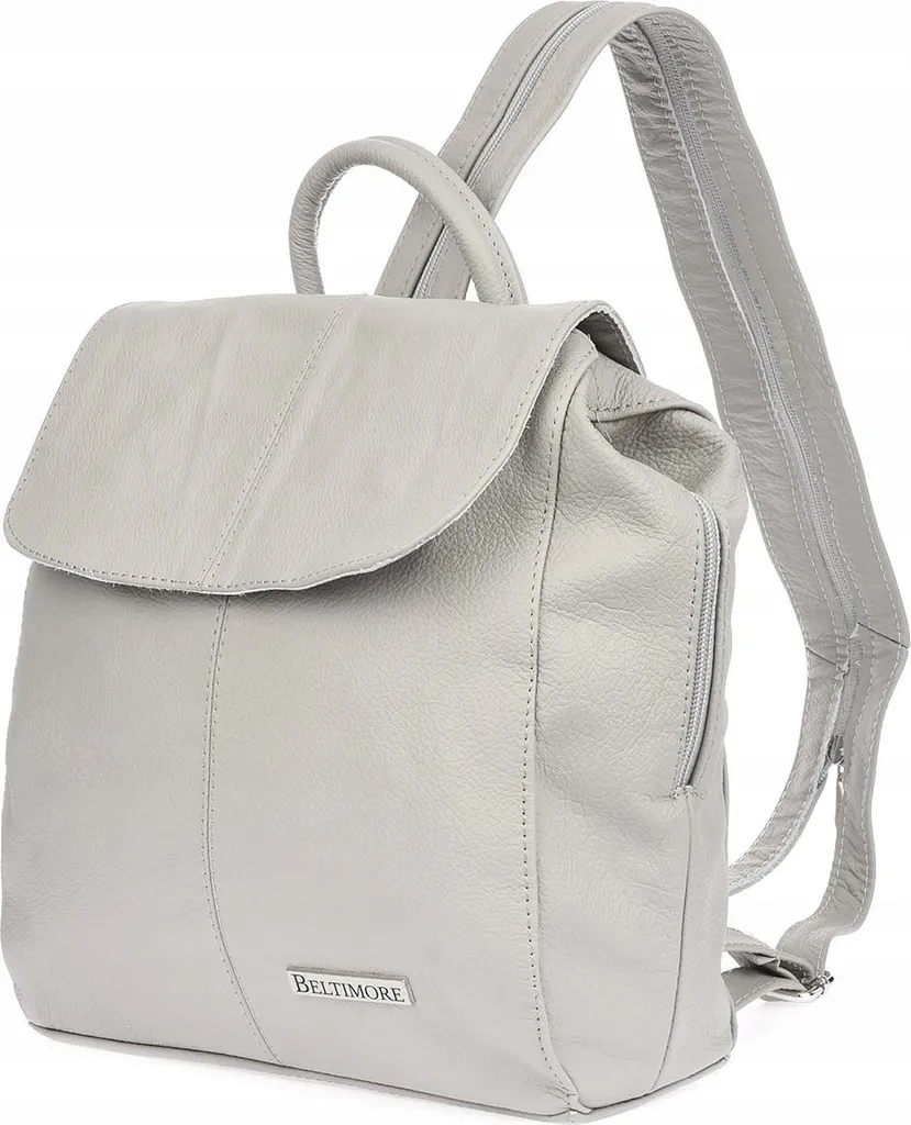 Beltimore Sac à dos en cuir massif pour femme avec rabat élégant - Noir