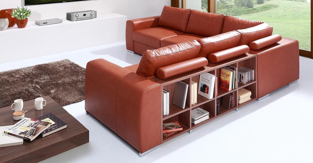 Ecksofa Freistehende Couch Regal Wohnlandschaft Sofa Polster Sitz Ecke Landhaus