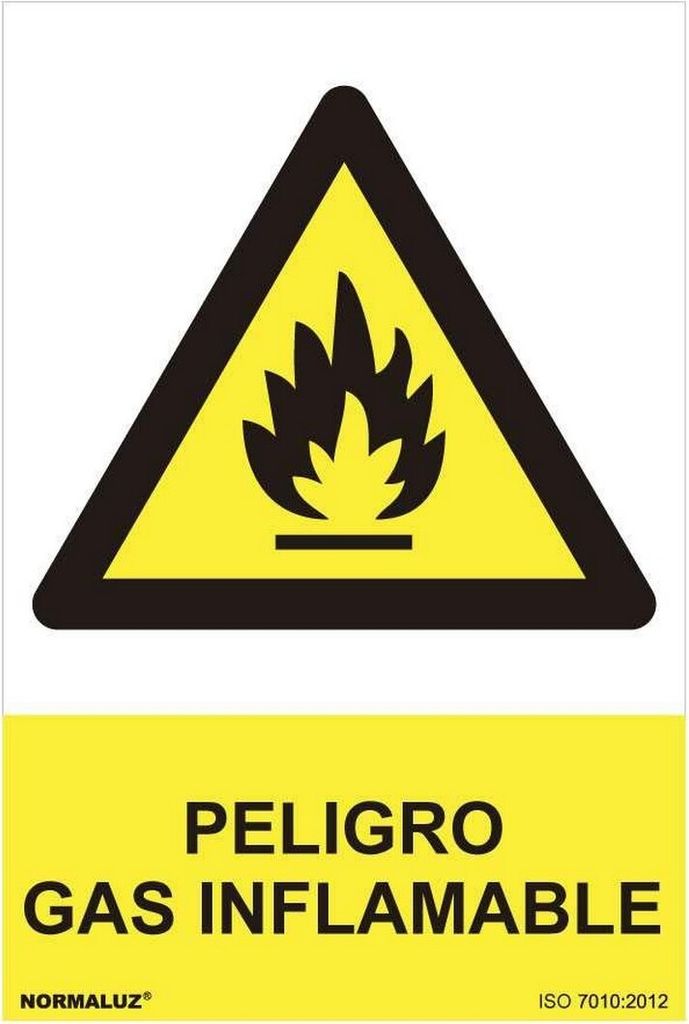 Gefahrenhinweis ''Gefahr: Brennbares Gas'' (Spanisch - 0,7 mm) 30x40 cm