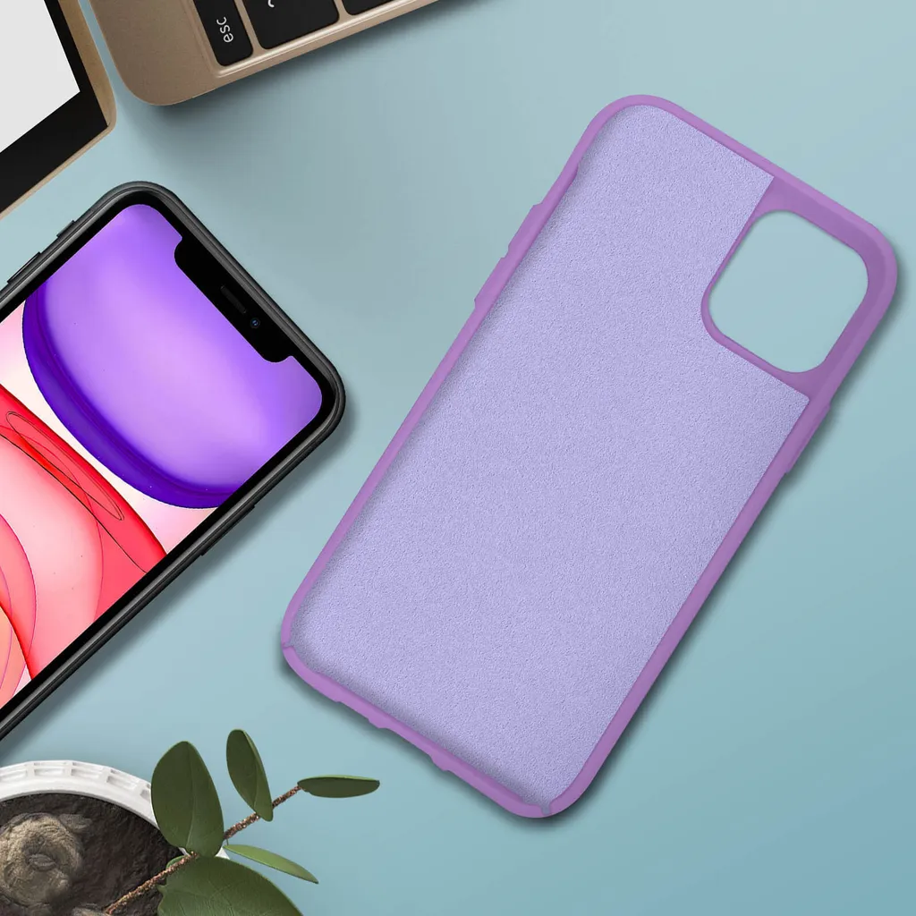 Cover iPhone 11 Viola Pastello - Silicone Soft-Touch Chic - 3