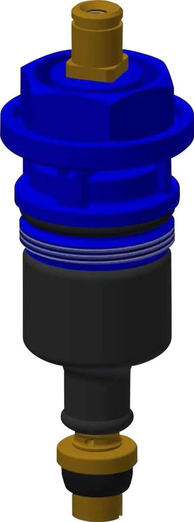 A 3D rendering of a plumbing valve component.