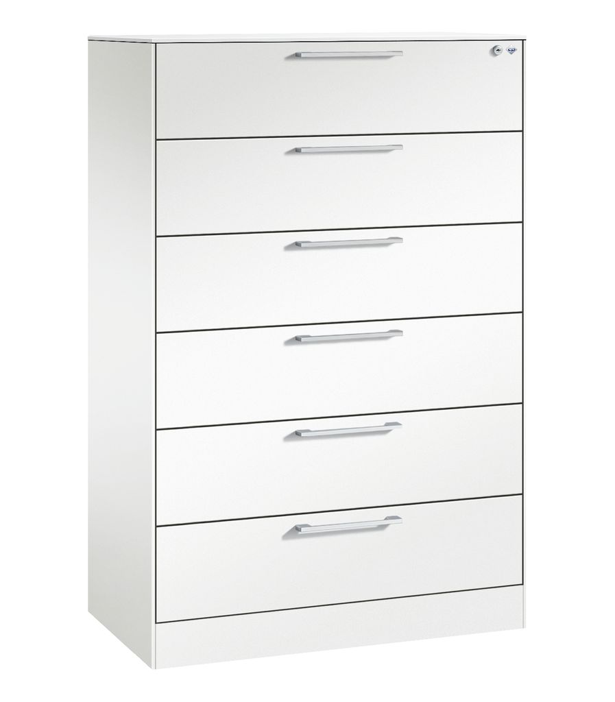 CP C 3000 Asisto Karteischrank verkehrsweiß 6 Schubladen 80,0 x 43,5 x 131,0 cm