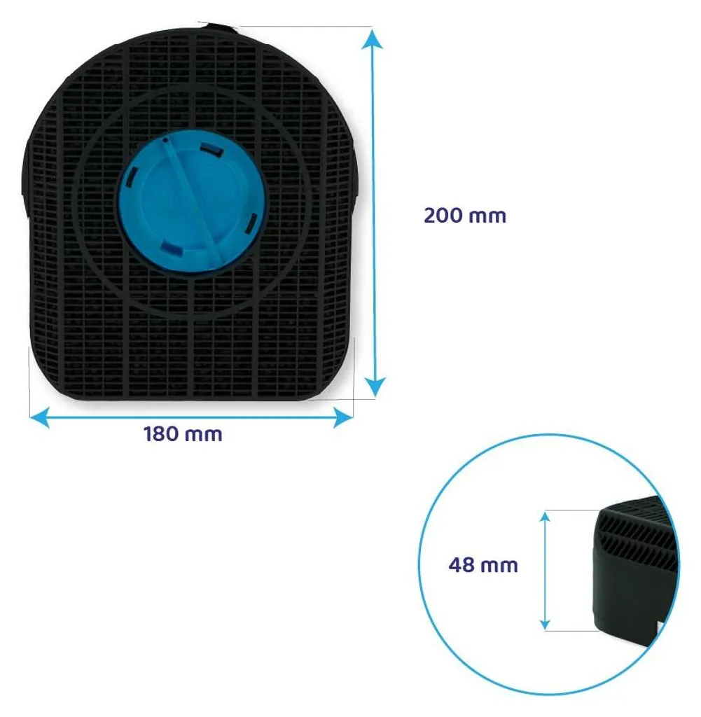 Filtre à charbon actif antibactérien Wpro DKF42 haute performance